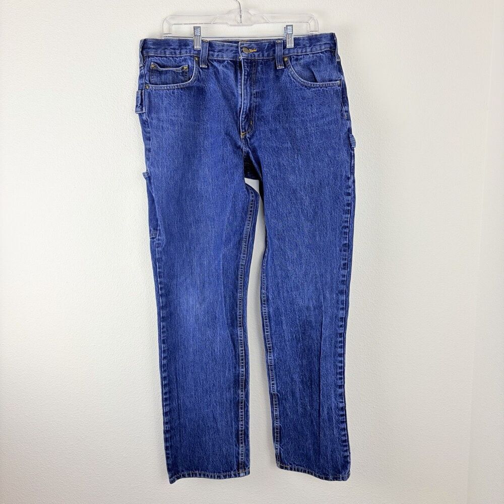 Men's Carhartt FR Loose Fit Work Pants Navy Blue Utility Carpenter 34x34